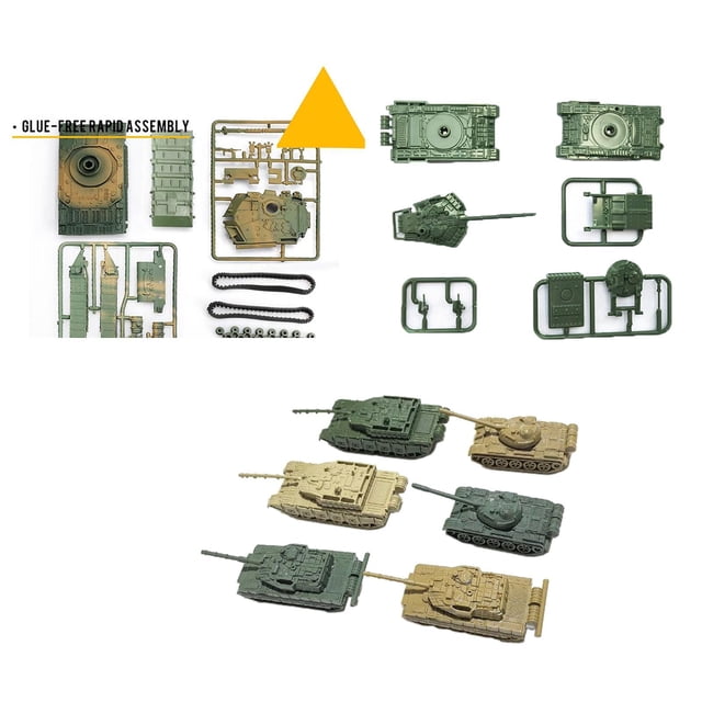 Kit de construcción de 6 modelos de tanques, bricolaje, escala 1:144, juguetes educativos en miniatura Estilo A