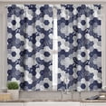 thumbnail image 2 of Ambesonne Navy Valance & Curtain, Patchwork Style Dots Star, 55"x45", Navy and White, 2 of 6