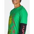 thumbnail image 5 of Grinch, Men's & Big Men's Long Sleeve Graphic Tee Shirt and Beanie Hat Set, Sizes XS-3XL, 5 of 6