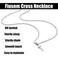 thumbnail image 5 of Cross Necklace for Men, Silver Tone Mens Cross Necklaces with 2.5mm Chain, 316L Stainless Steel Wheat Chain, 16-24 Inch, 5 of 12