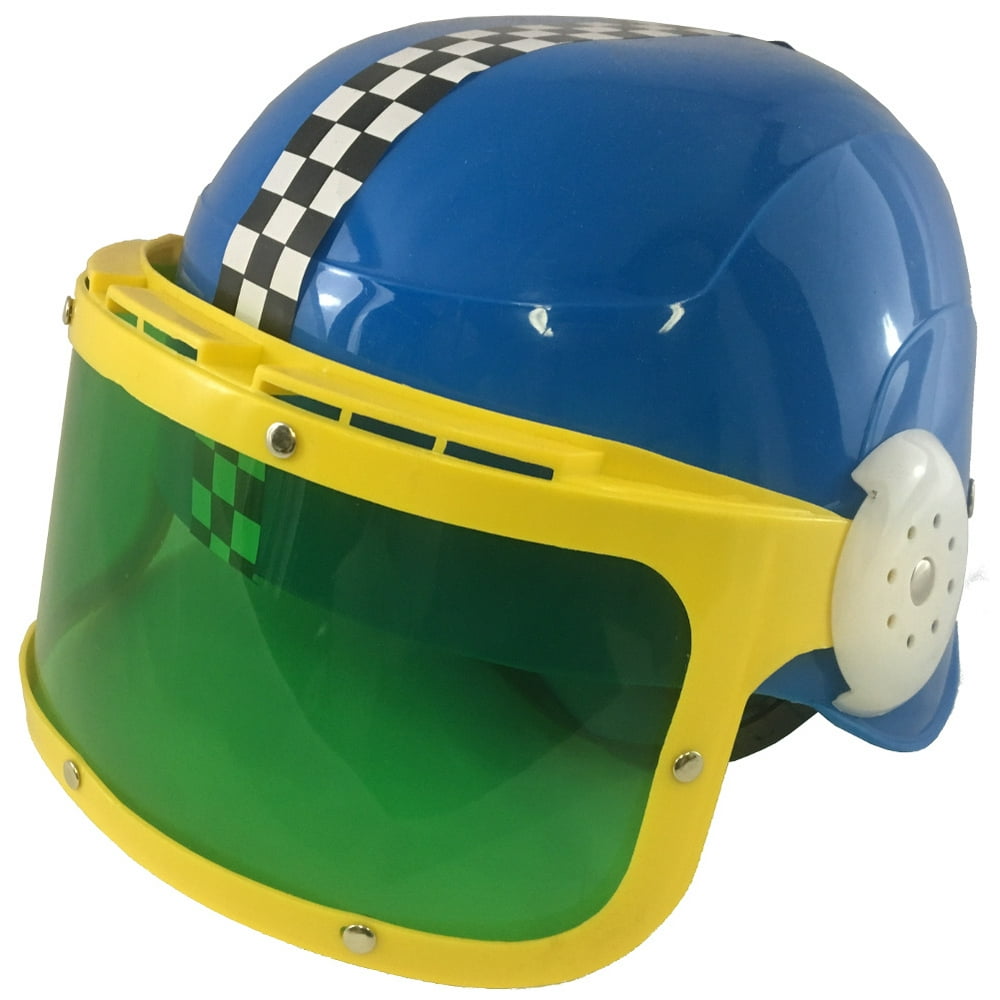 Child�s Blue Race Car Driver Motorcycle Racing Helmet And