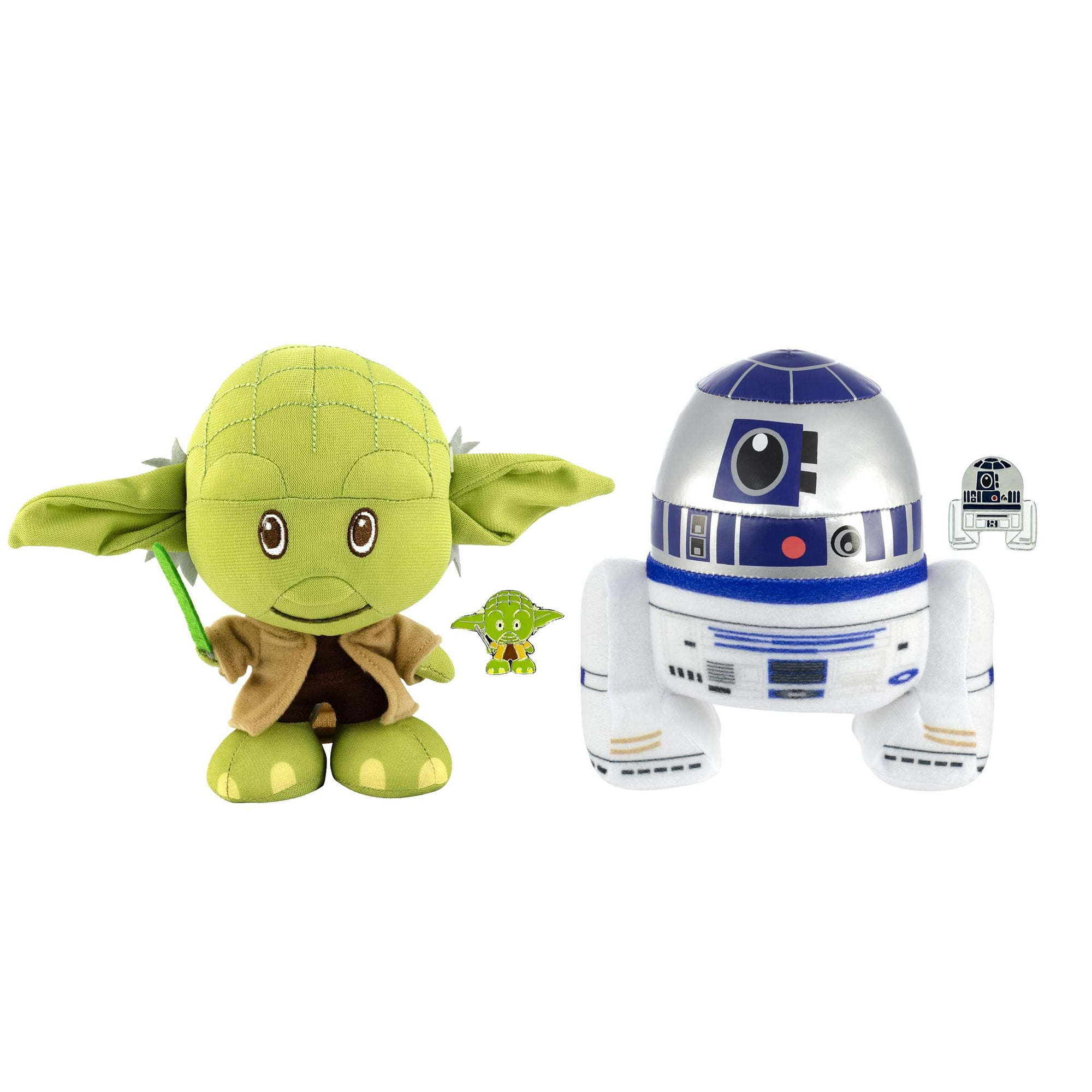 Star Wars Baby Yoda and R2 D2 Stylized 7 Inch Plush Set of 2 With Enamel Pins Walmart