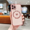 thumbnail image 2 of Feishell for Apple iPhone 12 Pro (6.1 inch) Cute Love Heart Pattern Phone Case for Women Girls,Compatible with Magsafe Charging,Luxury Plating Edge Soft Silicone Shockproof Slim Phone Case,Pink, 2 of 7