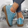 thumbnail image 4 of Sequin Fashion Sneakers for Women Sparkly Bling Casual Low Top Canvas Flats Walking Performance Shoes, 4 of 6