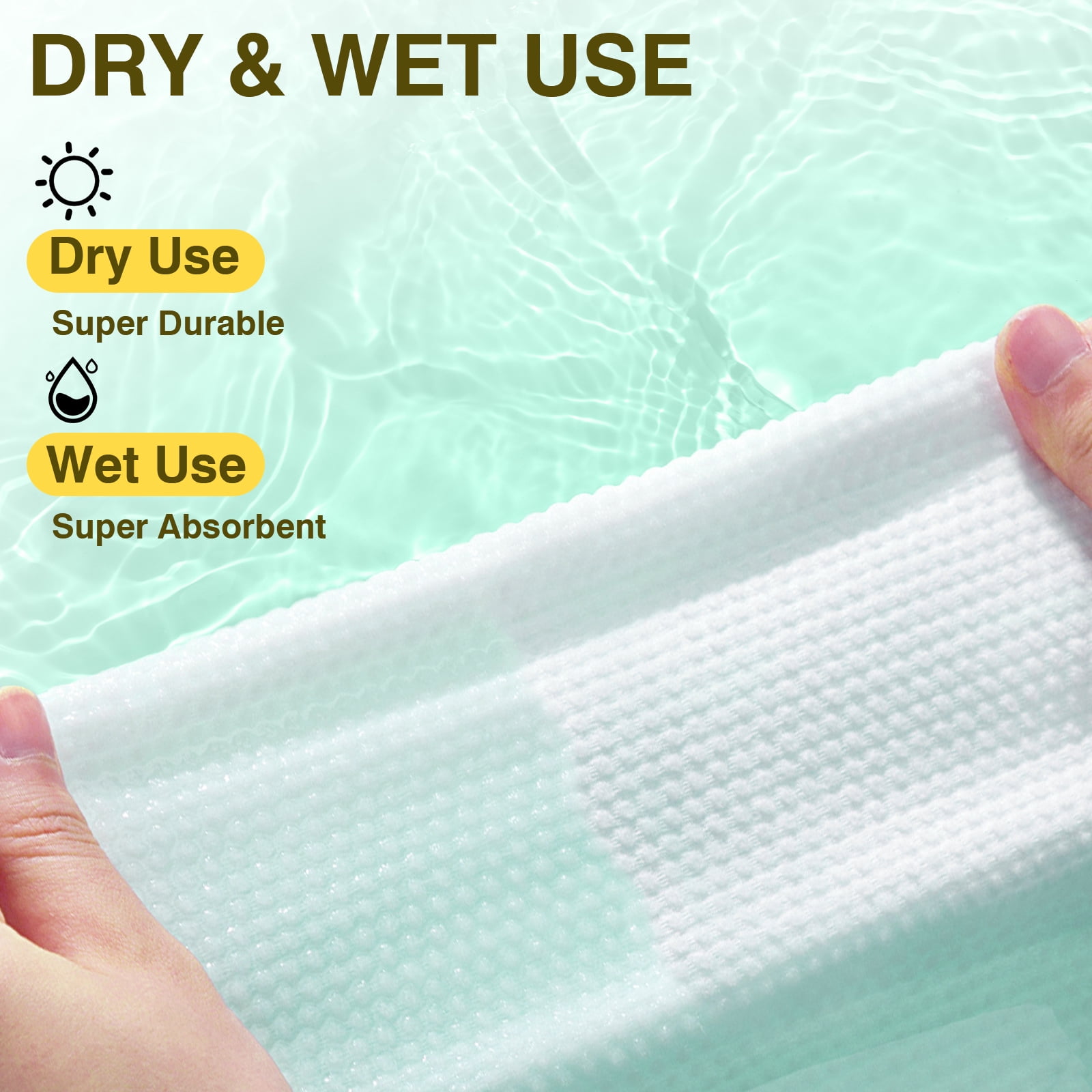Wefacz 80 Count Disposable Face Towels, Biodegradable Facial Clean Towels, Ultra Soft & Thick Cloth for Sensitive Skin, Makeup Remover Dry Wipes, Lint-Free Towelettes for Cleansing