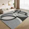 thumbnail image 1 of Modern Gray Circle Area Rugs, Funky Black Gray Geometric Design Carpet, Ultra Soft Washable Non Slip Low Pile Rug for Living Room Bedroom Nursery Study Office Hallway 5x7ft, 1 of 8