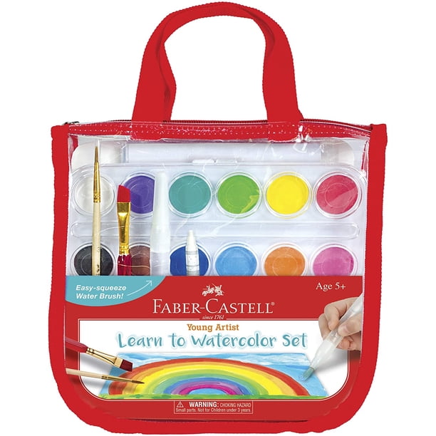 Faber-Castell Learn to Watercolor Set - Set completo para principiantes de pintura y papel de acuarela - Set de pintura lavable para niños
