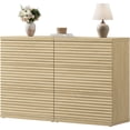 thumbnail image 7 of SICOTAS 33.7" Tall 3 Drawer Nightstand Dresser Set of 2, Modular Storage Cabinet, Modern Fluted Chest of Drawer with Slide Rails, Dresser TV Stand, End Table for Bedroom/Living Room, Natural Oak, 7 of 7