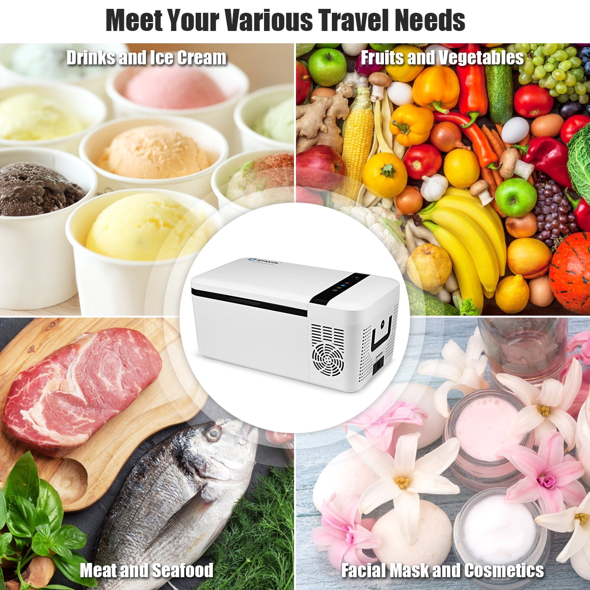 Costway 16 Quart Portable Car Refrigerator Mini Cooler/ Freezer Compressor Camping