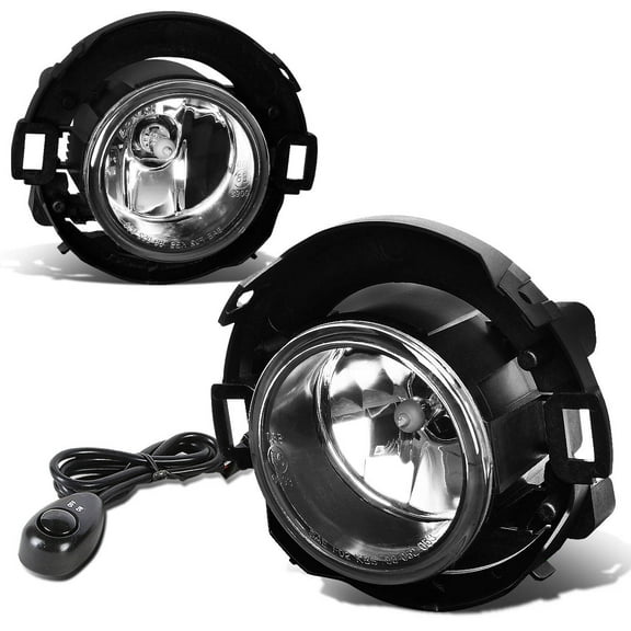 DNA Motoring FL-T029-CH For 2005 to 2015 Nissan Xterra / Frontier Pair Bumper Driving Fog Lights   Switch (Clear Lens) 06 07 08 09 10 11 12 13 14