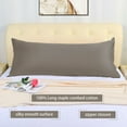 thumbnail image 2 of Unique Bargains Egyptian Cotton Zipper Long Body Pillow Cover Brown 21" x 55", 2 of 8