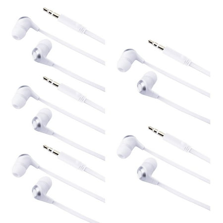 Apple Ipod Nano Headphone - Insten 5x White Earphone Earbuds Headphone For Apple iPod shuffle Video Nano 4 5 6 Touch 5th 4th 3rd 2nd Gen (5-Pack Bundle)