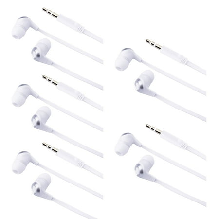 Insten 5x White Earphone Earbuds Headphone For Apple iPod shuffle Video Nano 4 5 6 Touch 5th 4th 3rd 2nd Gen (5-Pack (Best Earphones For Ipod Nano)