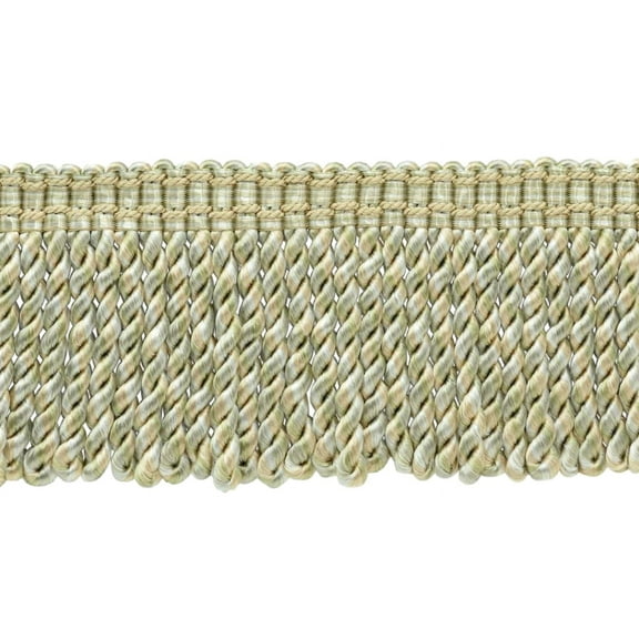 3" (7.5cm) Bullion Fringe Trim with Fancy Woven Gimp Header # BFMLT3WVN,, Sand Dollar Beige #PR11 (Tan Beige, Light Beige, Cream Ivory) Sold By The Yard (36"/3 ft/0.9m)
