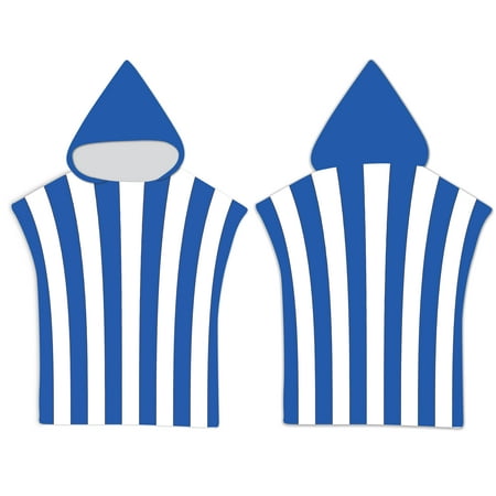 High Performance Earth Friendly Kids Hooded Beach Towel - Blue Stripe