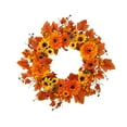 thumbnail image 1 of Corona de Acción de Gracias de Otoño, Corona de Puerta de 18 Pulgadas, Multiusos, Hecha a Mano, Resistente, Hoja de Arce Artificial, , Calabaza,, 1 of 8