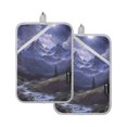 thumbnail image 7 of Yayeee Pot Holders Kitchen Heat Resistant with Pocket 7"x9.8" Cotton Oven Cooking Hot Pads, Moonlight Mountain, 7 of 7