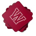 thumbnail image 2 of Letter W Initial Monogram - Maroon and White Foam Coaster Set of 4, 2 of 3
