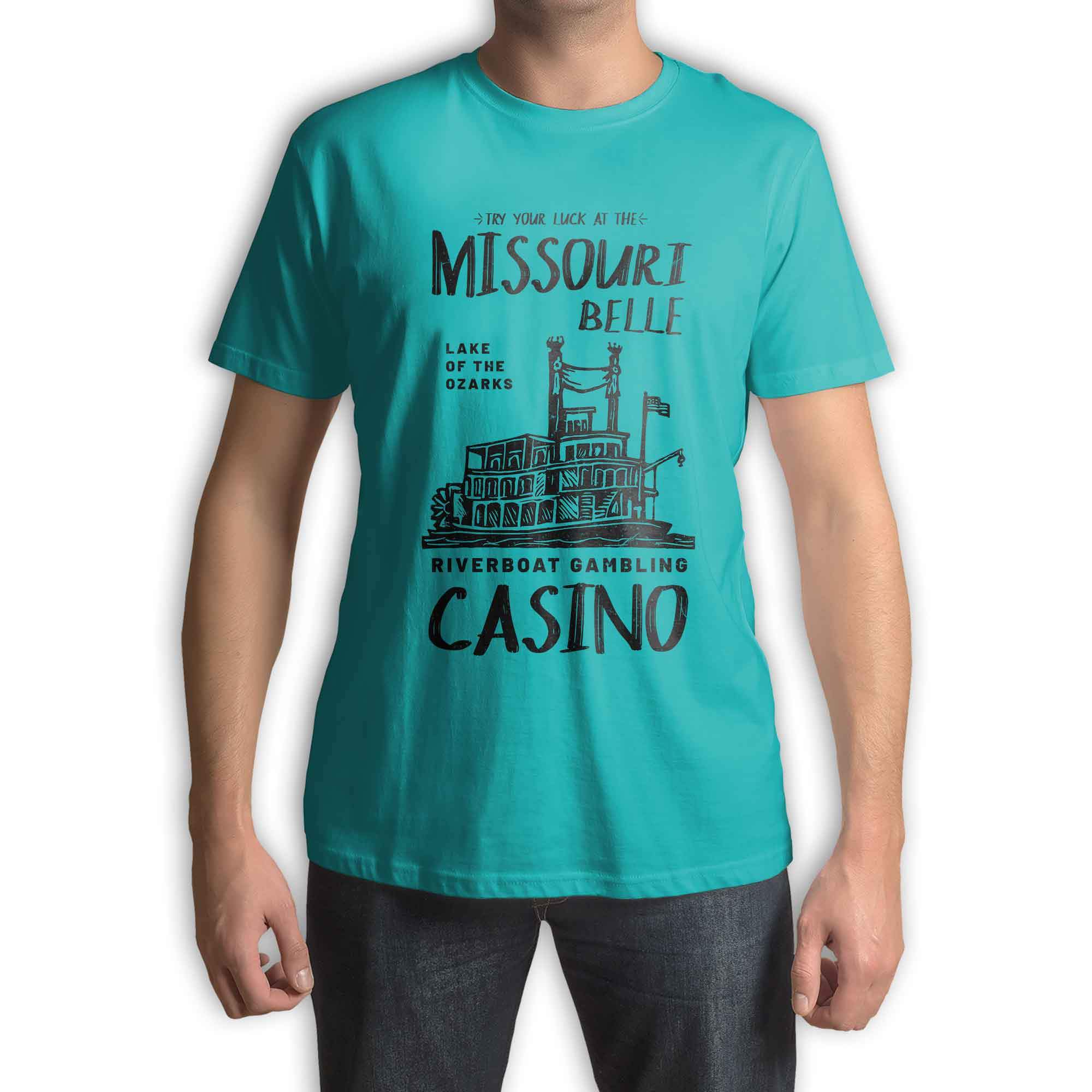 Function - Ozark Lake Riverboat Gambling Casino Missouri Belle Vintage Men's T-Shirt - image 2 of 3