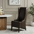 thumbnail image 4 of SAFAVIEH Becall Transitional PU Solid Dining Parsons Chair, Antique Brown, 4 of 15