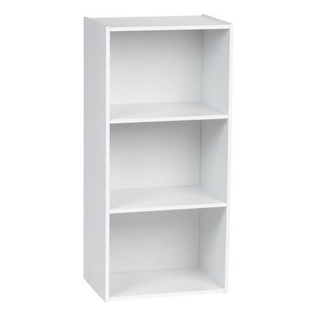 Iris 3 Tier Open Wood Bookcase Storage Shelf White Iris 3 Tier Open Wood Bookcase Storage Shelf White