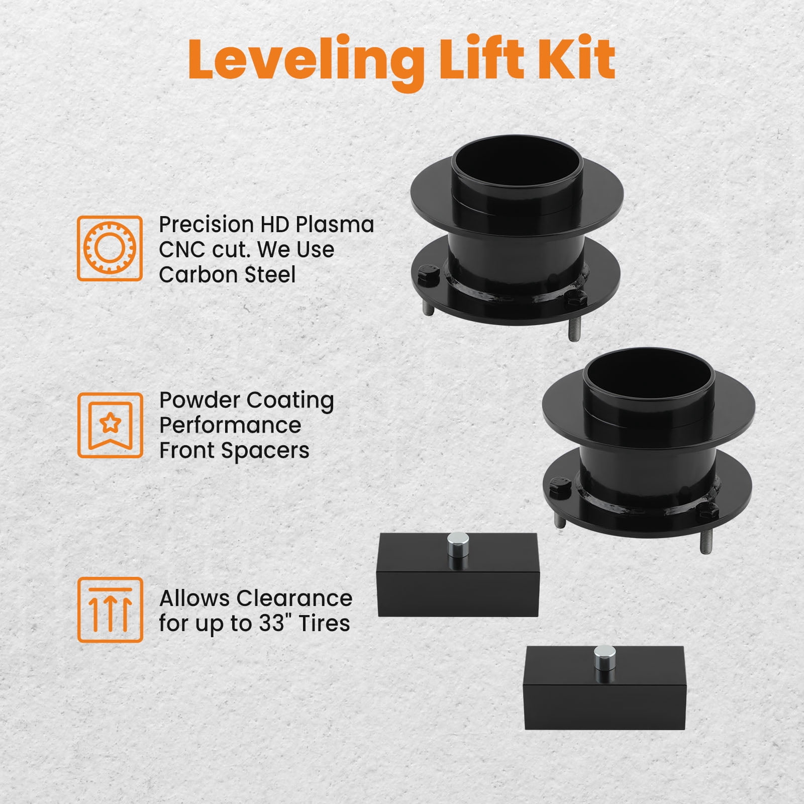 maXpeedingrods 3" Front & 2" Rear Leveling Kit for Dodge Ram 2500 3500 4WD 1994-2013, Suspension Lift w/Extended U-Bolts