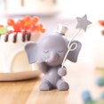 thumbnail image 4 of KAKOWELY Figura de resina para pastel, adorable elefante de dibujos animados sosteniendo una estrella, estatua decorativa para pastel., 4 of 5