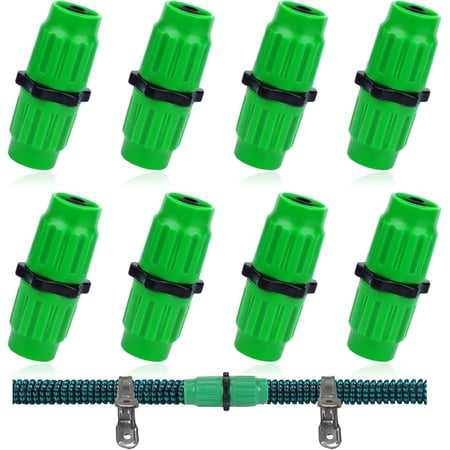 PLUMYHG-Expandable Garden Hose Repair Kit 8 PCS Dual-Channel Hose Female Male Connectors Accessories with Metal Clamp Compatible with Pocket Hose Fit for 3/4 or 5/8 Garden Hose Fitting
