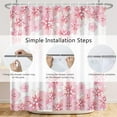 thumbnail image 6 of 72x78 Inches Watercolor Pink Floral Shower Curtain Abstract Cherry Blossoms Dreamy Flowers Petal Fabric Shower Curtains for Bathroom Decor Set Waterproof Polyester with Hooks, 6 of 6