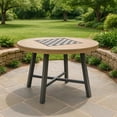 thumbnail image 7 of Benjara Nily Outdoor Game Table- 51" Round Top w Inlaid Chess Board, 7 of 7