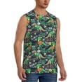 thumbnail image 2 of Bixox Men's Dinosaur Plays Soccer Printed Shirt Sleeveless Fitness Tank Top-XX-Large, 2 of 7