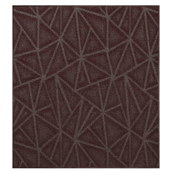 Furnish My Place Indoor Floor Rug - 2 ft. x 2 ft., Square, Burgundy, Geometrical Print, Customized Area Rug for Bedrooms, Hallways, Living Rooms
