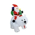 thumbnail image 3 of Papá Noel inflable navideño montado en oso con cabeza movible, accesorios de diseño de escena, suministros de fiesta con luz para el festival de Navid, 3 of 7