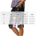 thumbnail image 3 of TEAJOPSUU Bermuda Shorts for Women Knee Length Side Slit Comfy Linen Shorts Casual Summer Boho Print Beach Short with Pockets I-Black, 3 of 5