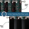 thumbnail image 3 of Vargottam Leaf Vine Design Blackout Curtains - Set of 2 Panels, 52 x 63 Inches Each - Light Blocking & Thermal Insulated Drapes with Grommet Top for Bedroom & Living Room - Green, 3 of 9