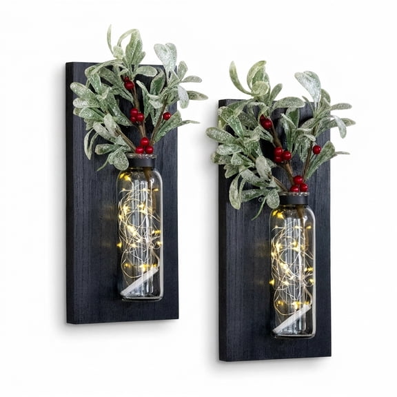 2 Pack Black Wall Planters, 12.56 x 6.22 x 5.12 Inches, Modern Farmhouse Hanging Vase Set