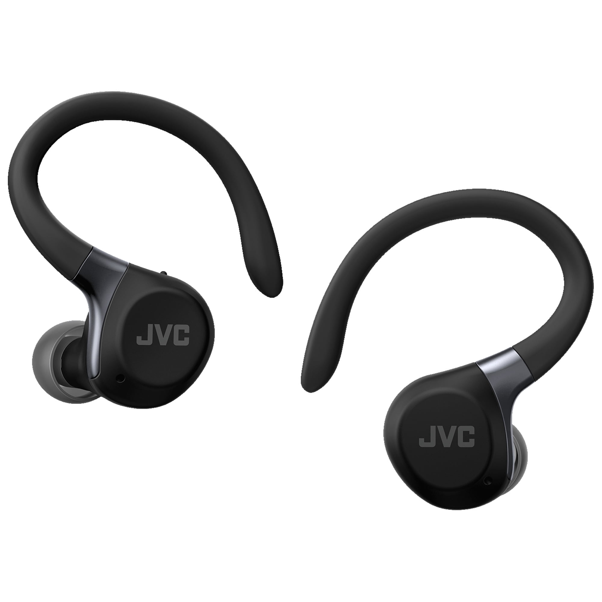 JVC Fitness Series True Wireless Sport Earbuds with Adjustable Hooks, Active Noise Cancelling, Ambient Sound Mode, IP57 Waterproof, 40hr Long Battery Life, App EQ, Low Latency, Mic