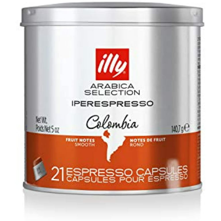 Illy Coffee, Arabica Selection Colombia Espresso Capsules, Single Origin,  Smooth And Balanced With Notes Of Citrus Fruits, For Brewing With Iperespresso  Capsule Machines, 21 Count (Pack Of 6) 