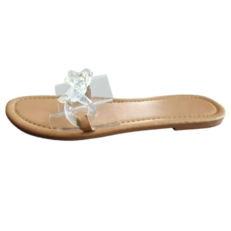 

Follure Girl women s casual shoes Women Summer Fashion Chain Flat Flip Flops Comfortable Slippers Shoes White 41