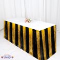 thumbnail image 4 of PMU Metallic Fringe Table Skirt (Gold and Black) 9 ft x 29 inches Pkg/12, 4 of 6