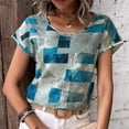 thumbnail image 3 of T-Shirts pour Femmes Coupe Ample Col Rond Imprimé Manches Courtes T-Shirt Ample pour Femmes, 3 of 6