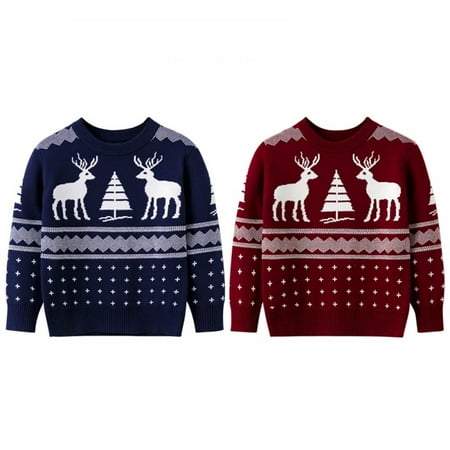 

1-6 Years Toddler Kids Baby Girl Christmas Sweater Crewneck Knit Cute Sweaters Pullover Sweatshirt Top Fall Winter Clothes
