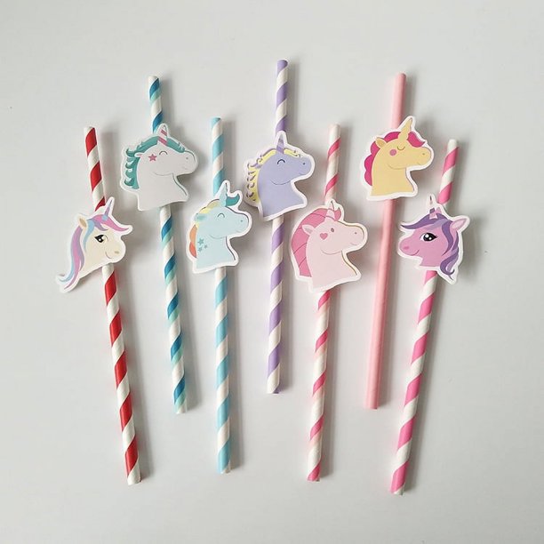 Decoración de fiesta Diseño creativo serie de pajitas de un solo ángulo pajitas de papel pajitas de papel