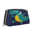 thumbnail image 2 of Naloa Dinosau Space Explorer Leather Makeup Bag for Purse Travel, Portable Small Cosmetic Organizer for Women and Girls, Make up Bag with Zipper, 2 of 8
