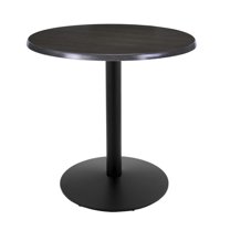 Indoor/Outdoor 36" Tall OD214 Black Table Base with 22" Diameter Foot and 30" Diameter Indoor/Outdoor Charcoal Top by the Holland Bar Stool Co.