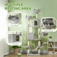 thumbnail image 3 of PawHut 81" Large Cat Tree w/ Scratching Posts, Condos, Beds, Hammocks, Jumping Platforms, Toy Balls, Rope Cat Toy, Light Grey, 3 of 7