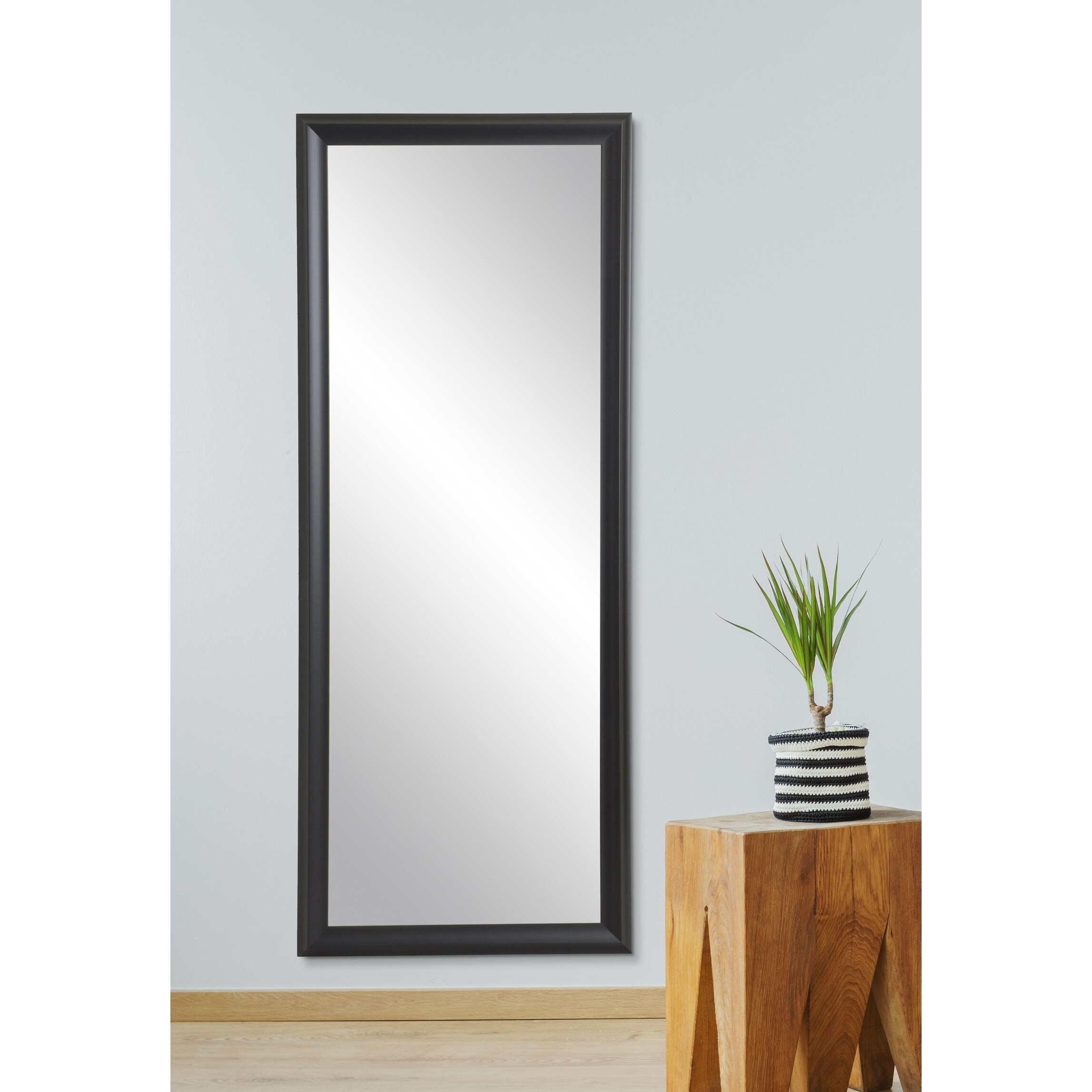 BrandtWorks Modern Matte Black Accent Mirror 31 x 70