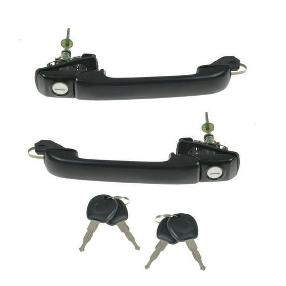 TRQ Exterior Front Outside Door Handle w/ keys Pair Set for 93-99 VW Jetta Golf DHA36987