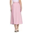 thumbnail image 3 of INSPIRE CHIC Women's A-Line Skirt Elastic High Waist Maxi Skirt with Pockets M Pink, 3 of 5