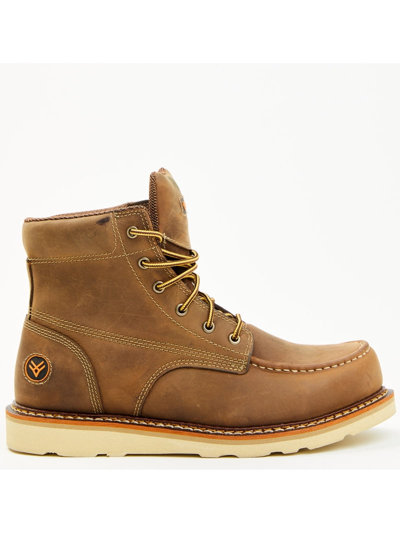 Hawx Men\'s Leather Size 9B Brown Steel Toed Work Boots GUC Hawx Men main image 4